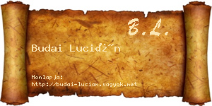 Budai Lucián névjegykártya